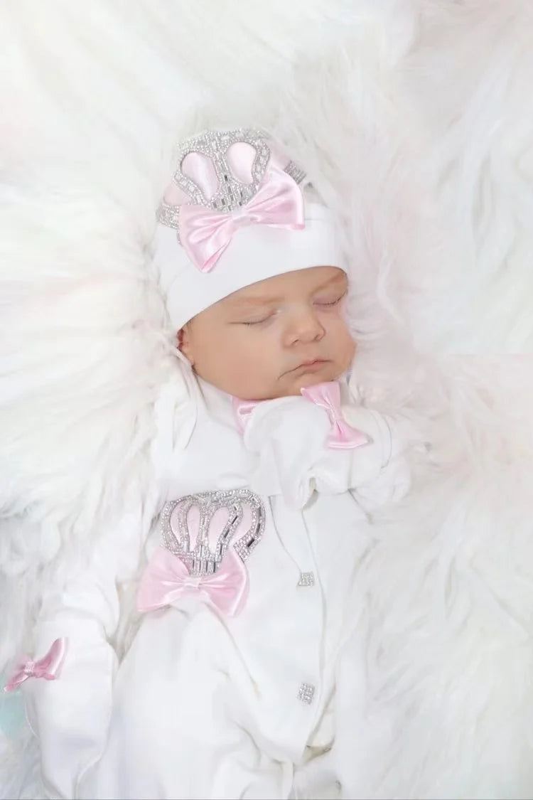 5pcs Newborn Baby Nursery Kids Outfit Clothing Cotton Infant Care Wrapped Baby Products Pants Mittens Receiving Blanket
