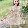 Girls Dress Summer Clothes Hanfu Fashion Children's Vintage Net Yarn Dress Kids Girls Dresses for School Wedding of 12 Years Old
