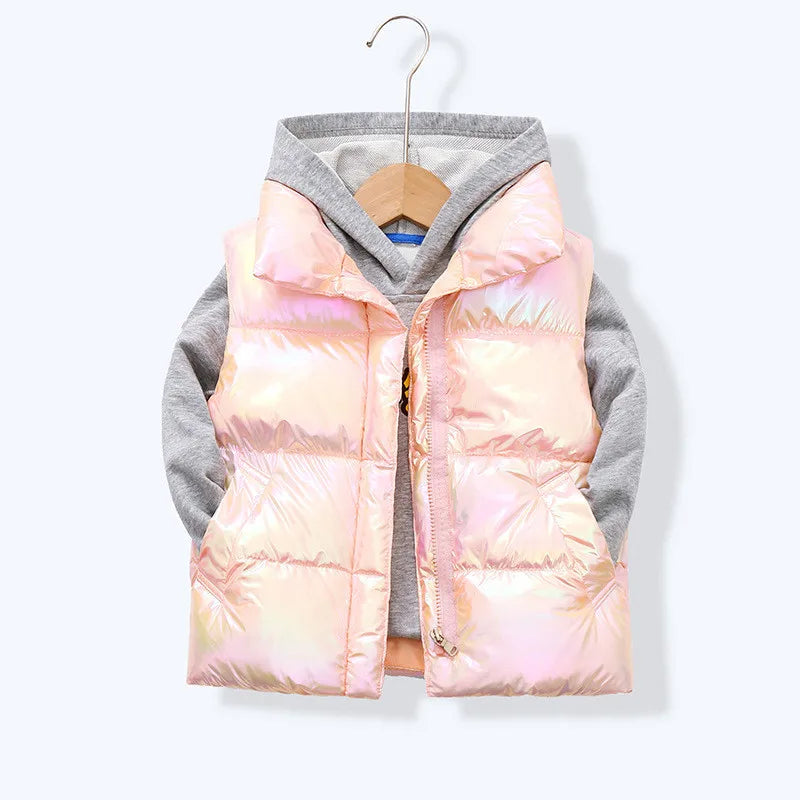 2023 Girls Down Vests 3-14 Years Old Children Clothing For Girls Boys Warm Outerwear Coat Autumn Fashion Teens Kids Jackets Vest