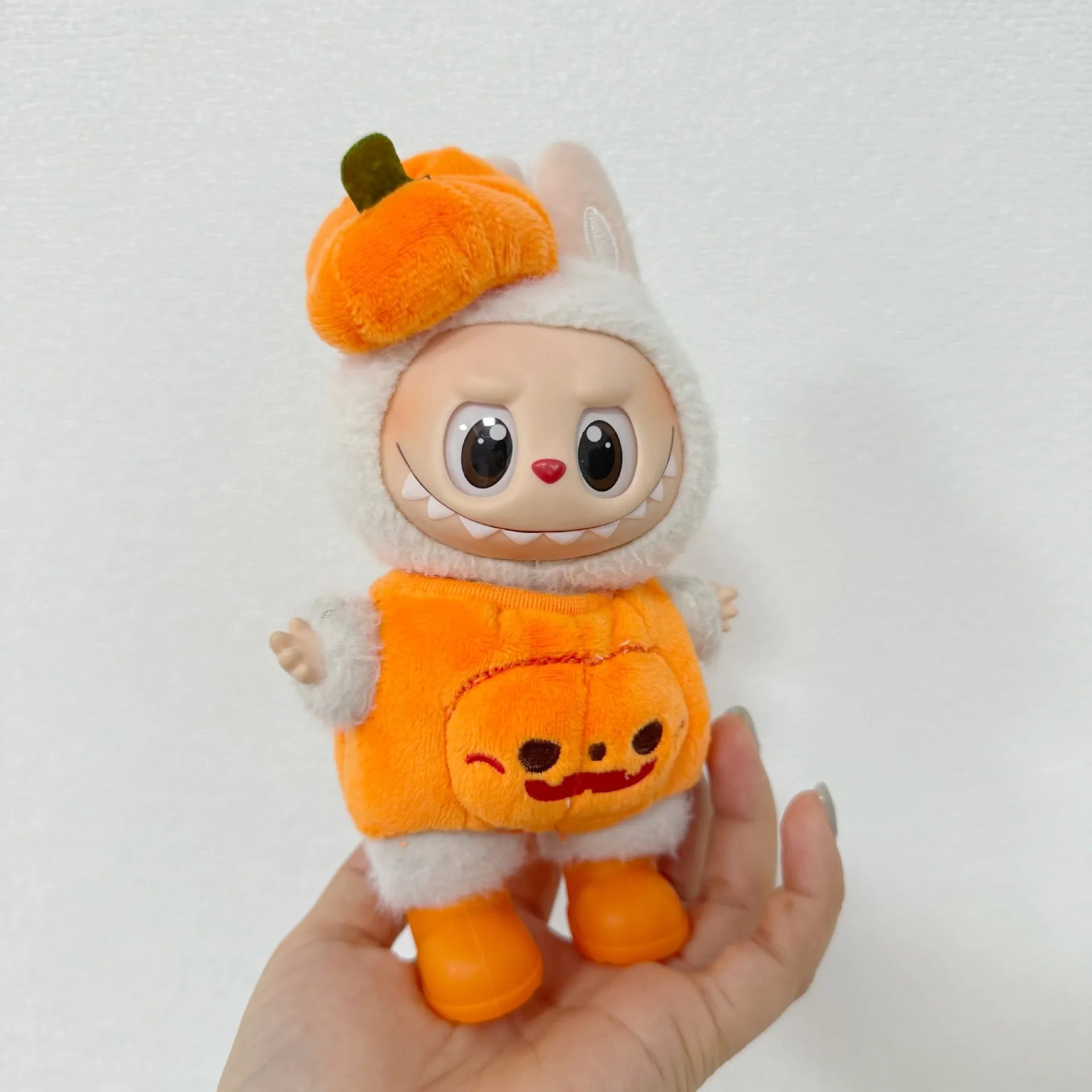 17cm Dolls Clothing For Labubu Outfit Accessories Sitting Party Halloween Trick-Or-Treat Series Accessory Pumpkin Hat Clothes
