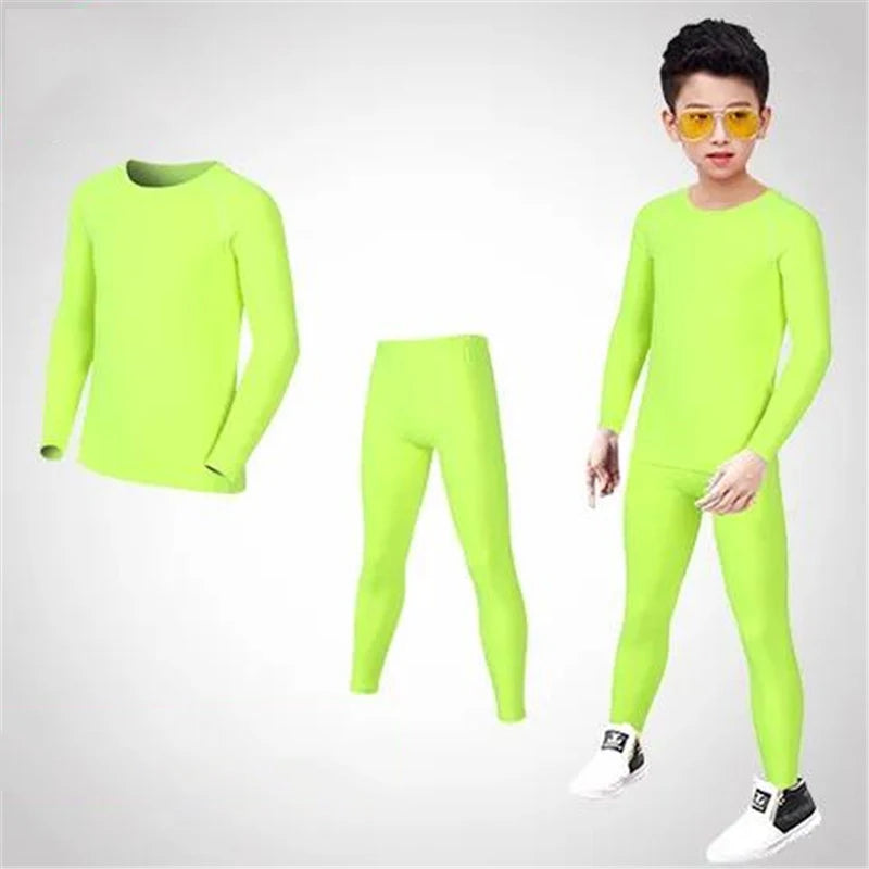 Kids Football Sets Children Boy Students Fitness Basketball Running Exercise Training Sports Soccer Top Shirt + Legging Pant M08