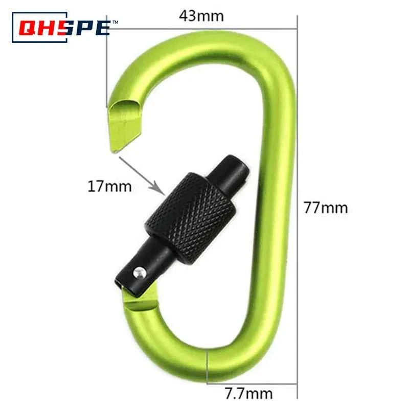 1pcs D Shape Hook Escape Supplies Carabiner Fast Hanging Nut Buckle Rock Outdoor Survival Gear Camp Mountaineering Ring Hook