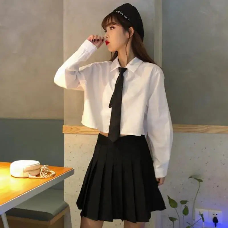 Oversize Cropped White Shirt Women Summer Short Sleeve Polo Neck Button Down Basic Short Sleeve Shirts Korean Female Blouses