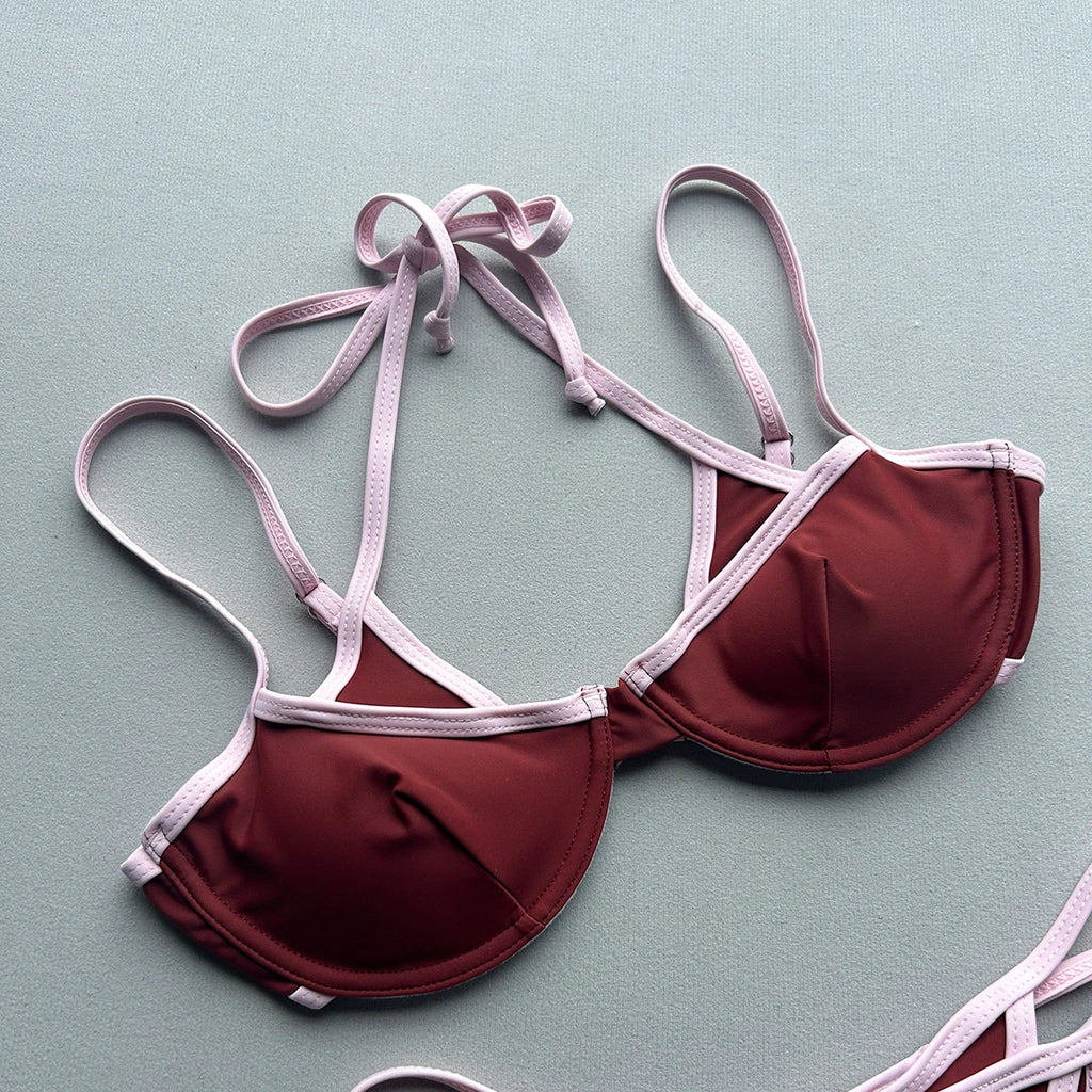 Push Up Bikinis 2026 Sexy Women Swimsuit Swimwear Female Patchwork Bikini Set Biquini Bathing Suit Thong Swimming Suit Beachwear
