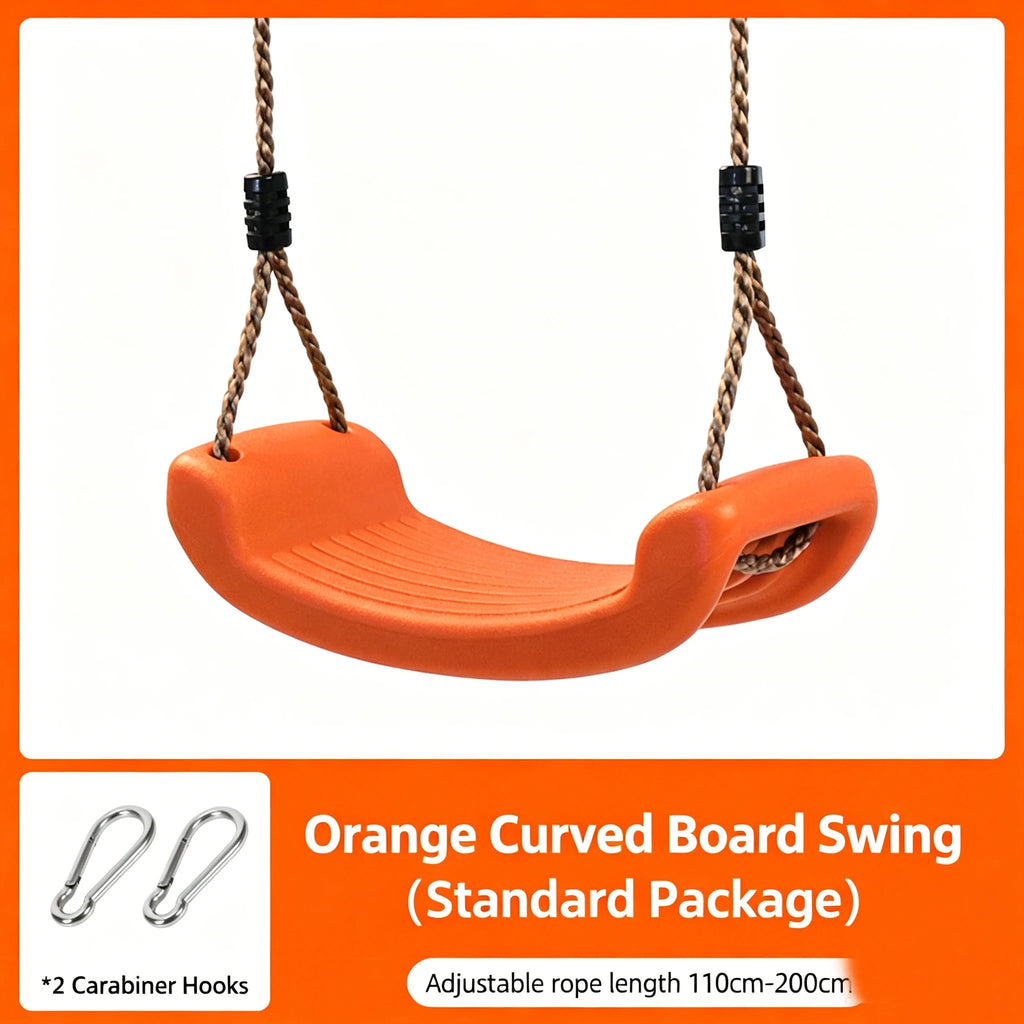 Kids  Anti-Tip Curved Swing Seat Indoor Outdoor Garden Swing Board with Hanging Rope Children Playground Swing Accessories