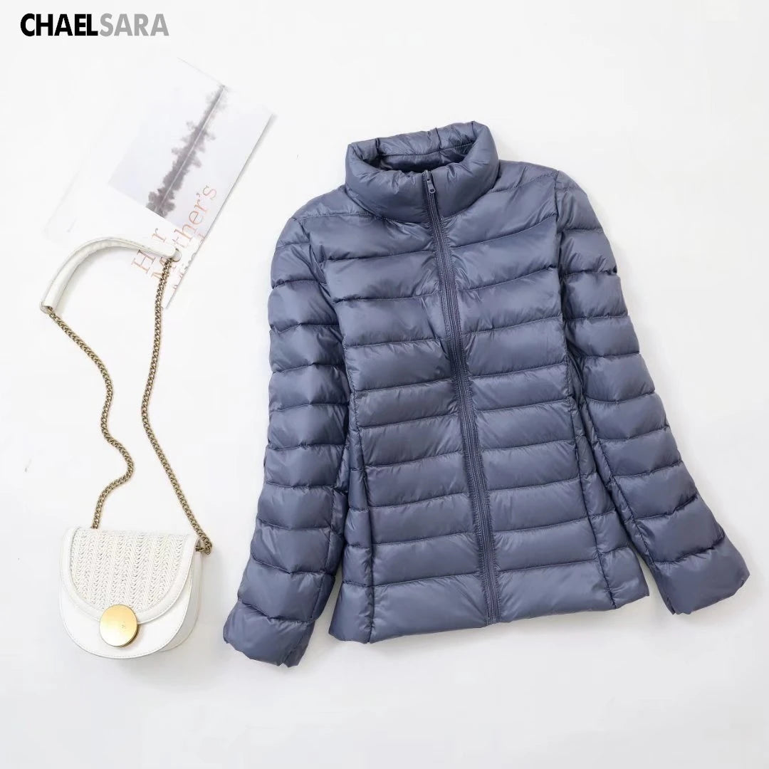 Ultra Light White Duck Down Jacket for Women, Warm Coat for Lady, Female Hooded Parka, Plus Size, 7XL, Autumn and Winter 2024