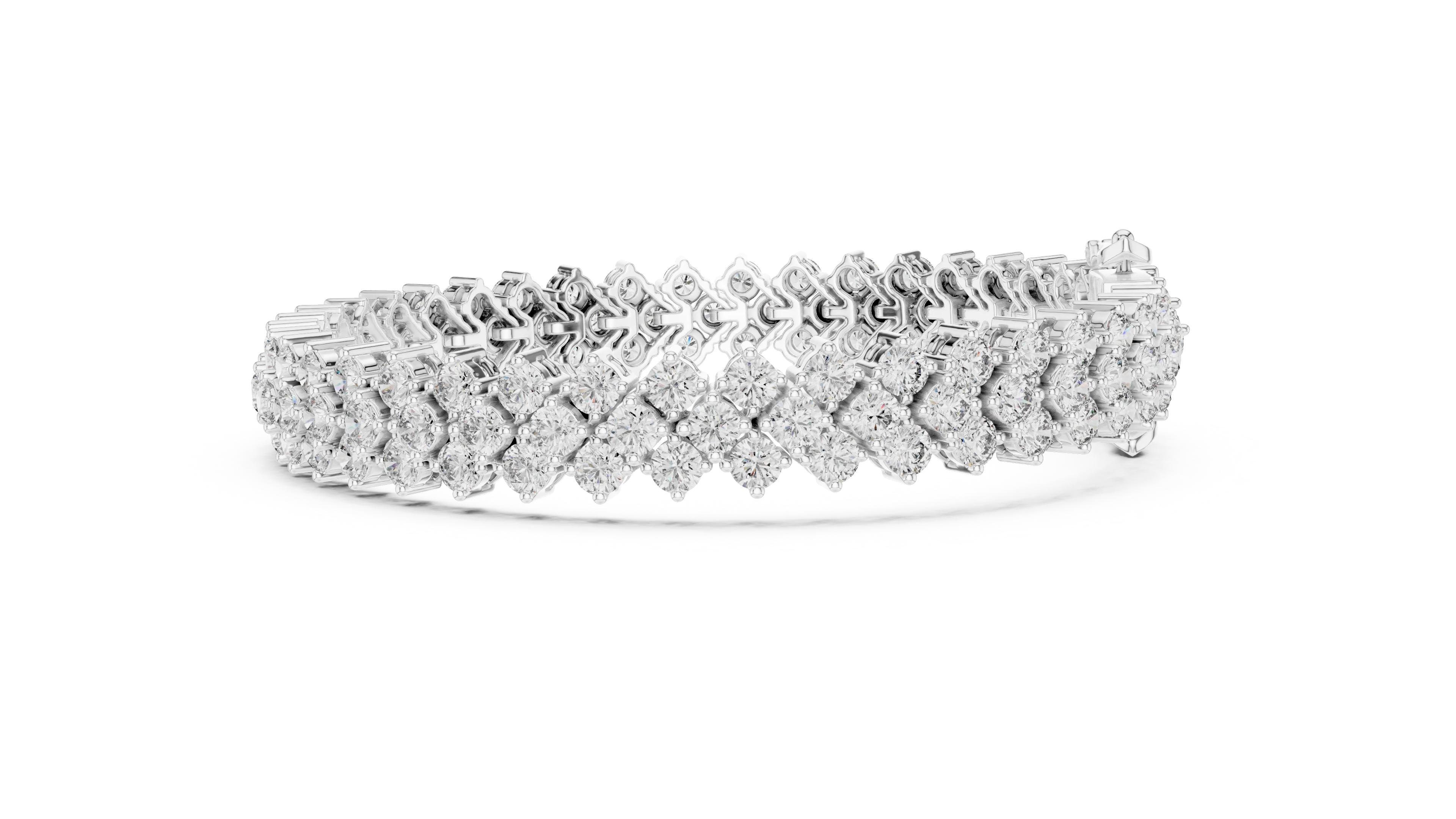 UNIQUE LAB GROWN CUT DIAMOND RHODIUM PLATED LUXURY TENNIS BRACELET SET 18KT WHITE GOLD DAILY OFFICE WEAR WEDDING ENGAGEMENT