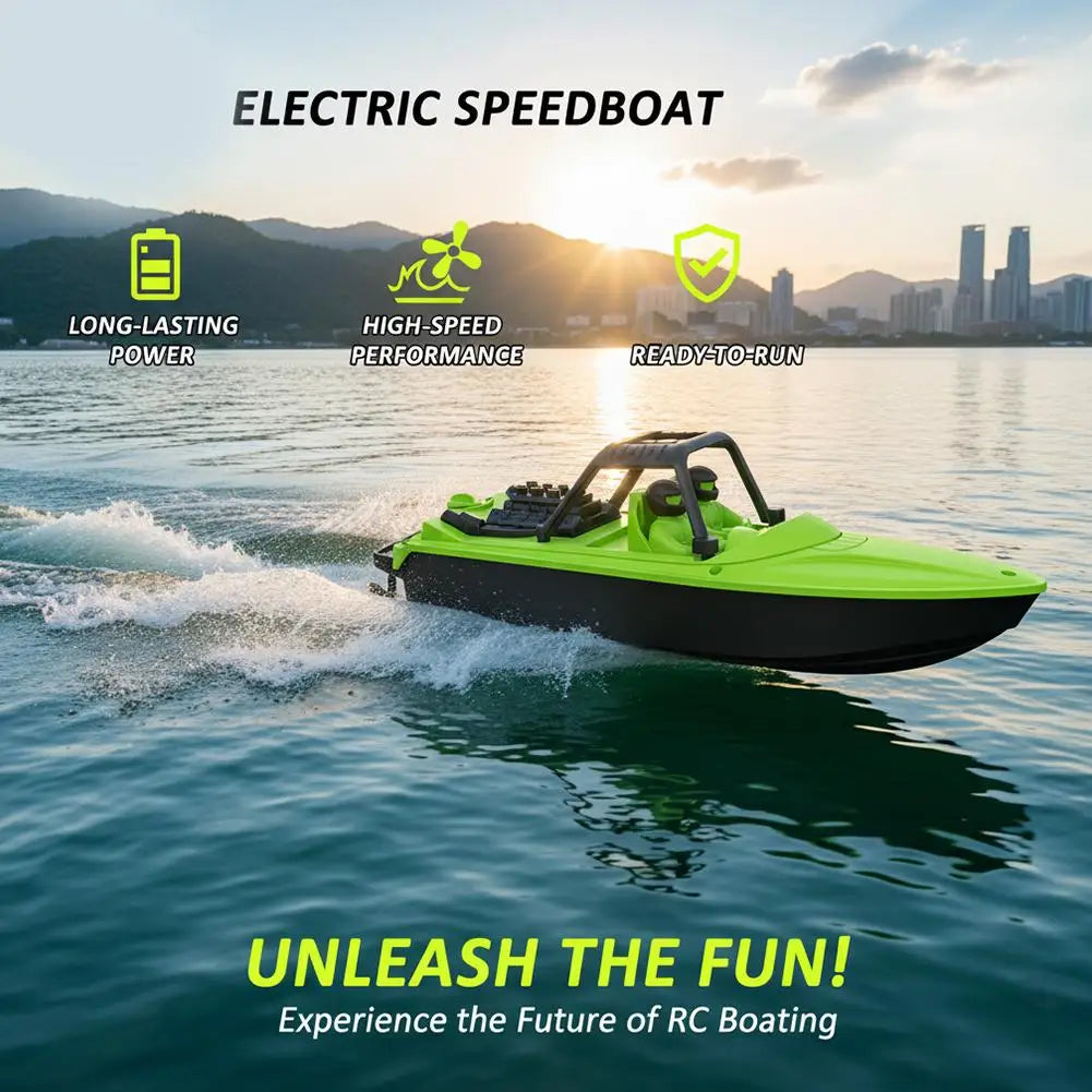 RC Speed Boat Toy Waterproof Remote Control Boat Electric Racing Yacht Pool Lake Water Toy for Kids Adults Outdoor Gift