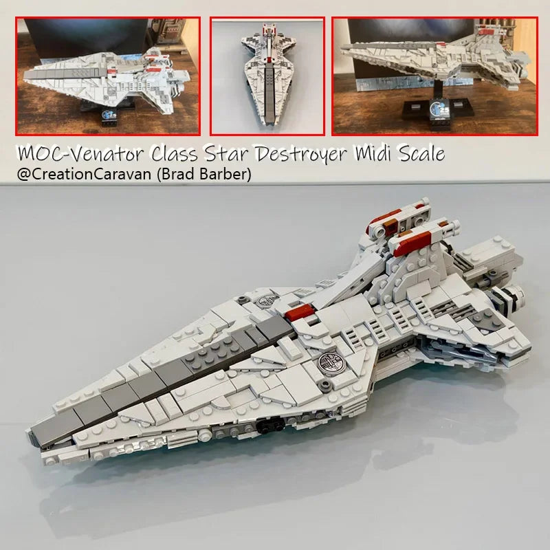 NEW 660PCS Space Venator Class Star Destroyer Midi Scale Moc Building Blocks Model Creative Expert Bricks DIY Assemble Toys Gift