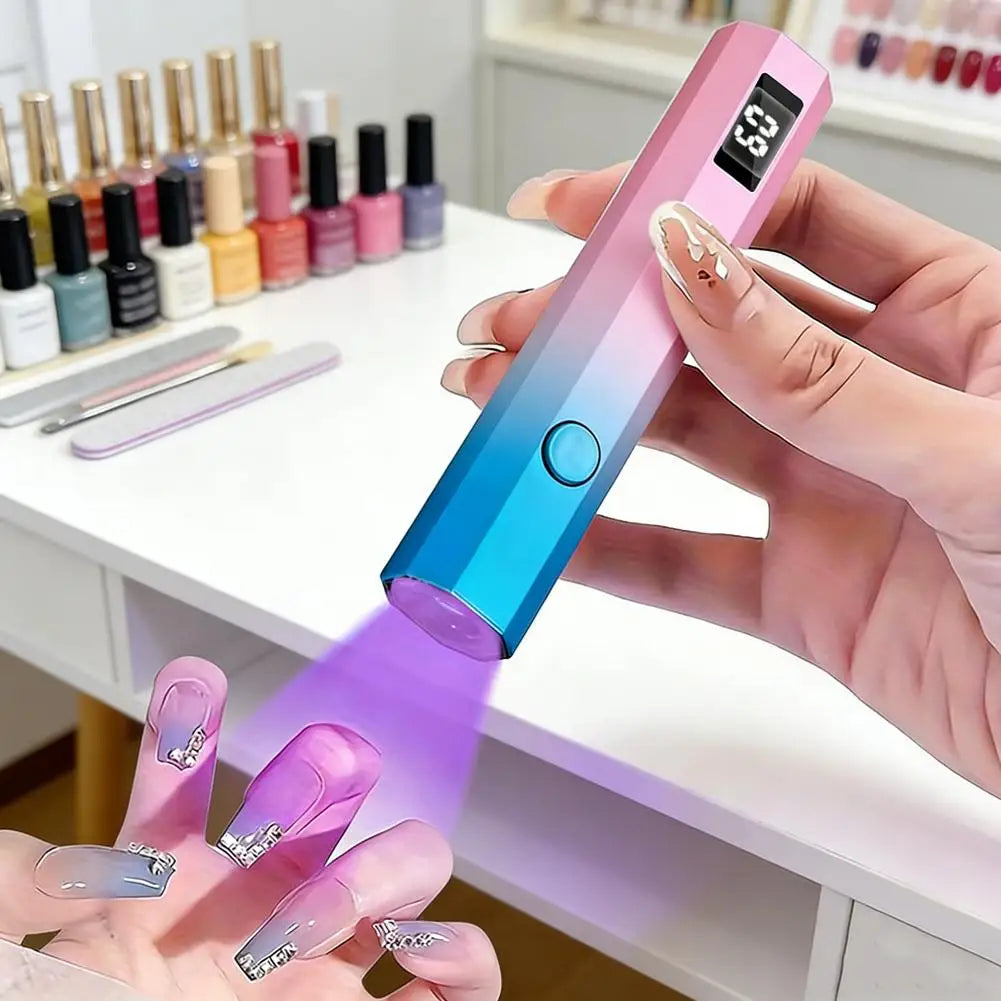 Portable Mini UV Light for Gel Nails, Handheld Cordless UV Nail Lamp with LCD Display,Rechargeable for Gel Polish Home DIY Salon