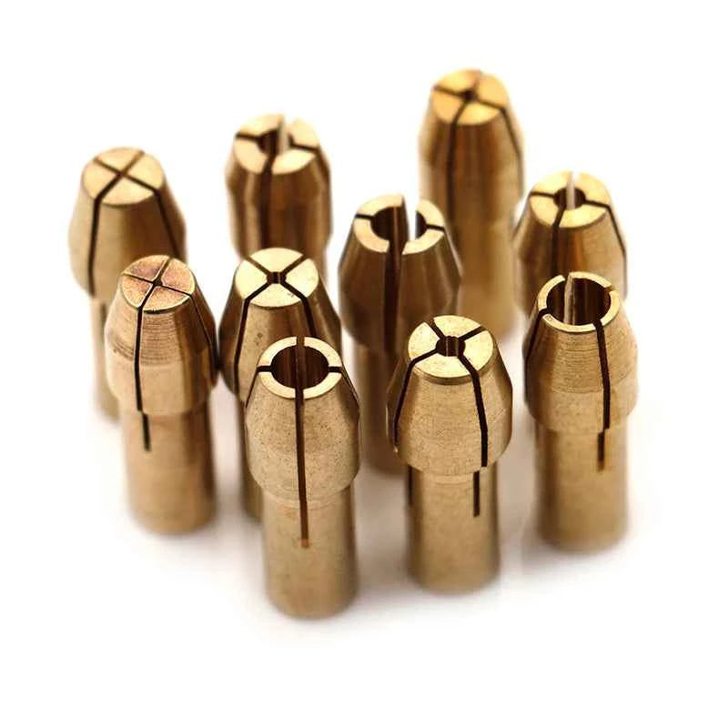 10Pcs 0.5mm-3.2mm Mini Drill Chucks Adapter Dremel Mini Drill Chucks Chuck Adapter Micro Collet Brass For Power Rotary Tool