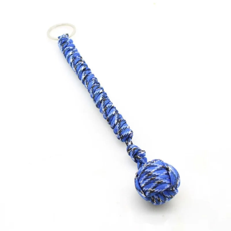 Emergency Escape Parachute Rope Woven Steel Ball Self-defense Ball Hand Woven Multifunctional Parachute Rope Woven Keychain