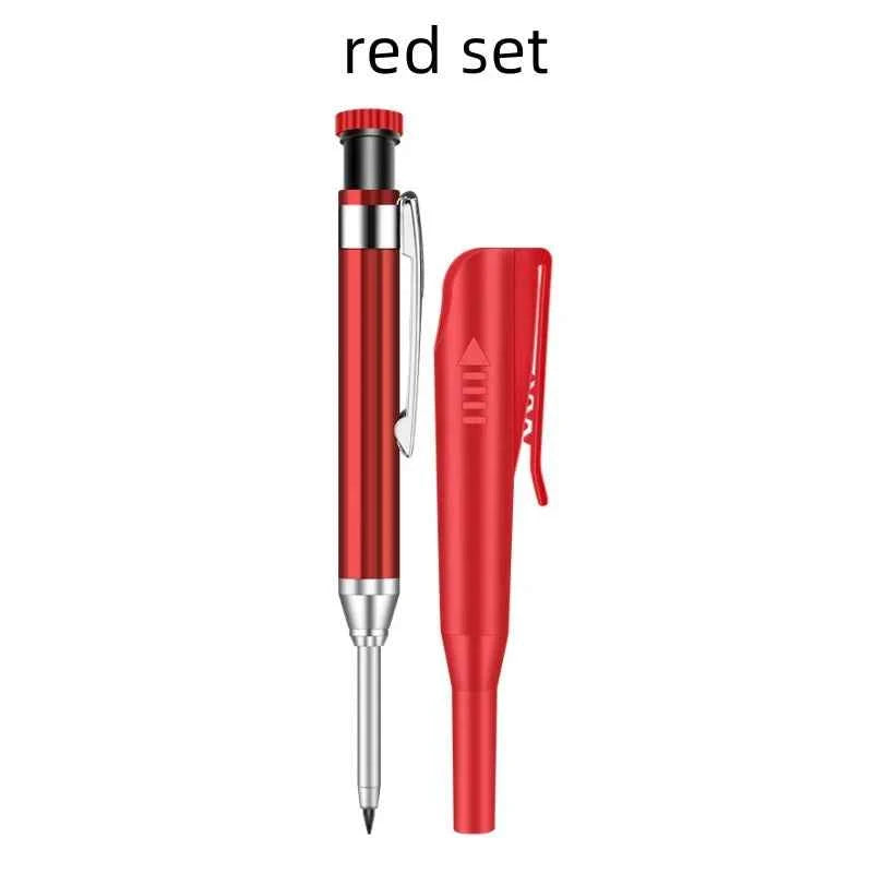 2.8mm Metal Solid Carpenter Mechanical Pencil With Holder Deep Hole Mechanical Marker Stand Pocket Clip Pencil Tool Woodworker