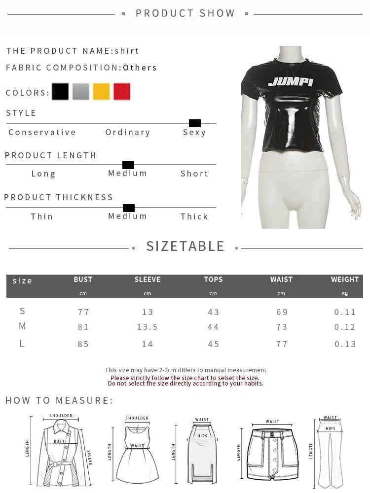 Sisterlinda Summer New Trend T-Shirts Women Letter Print Reflection Design Short Sleeve Hot Girls High Street Style Crop Tops