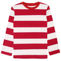 Kids Red and White Striped Shirts Boys Girls  Long Sleeve Casual Cotton T Shirts child Adult children long sleeved Tshirt