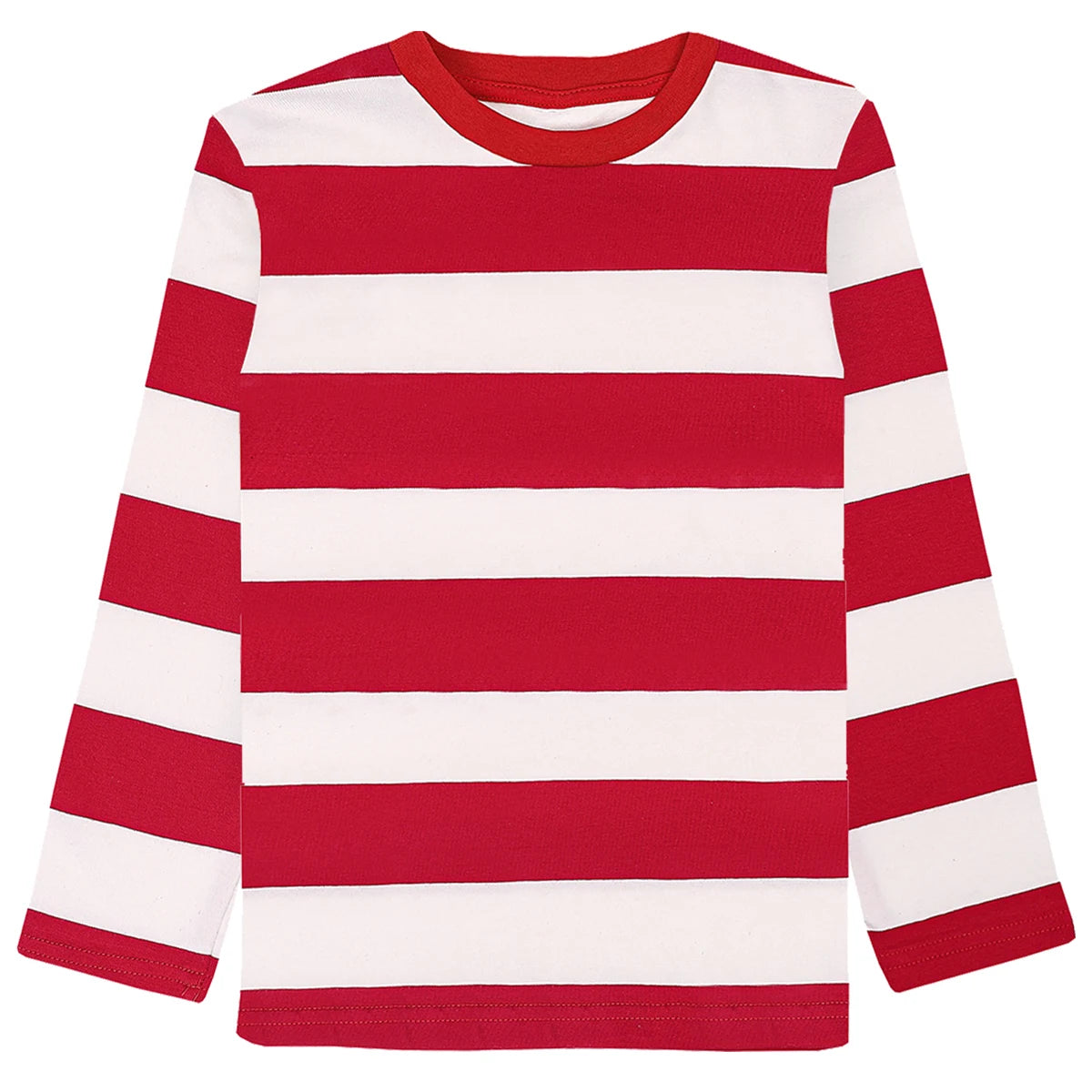 Kids Red and White Striped Shirts Boys Girls  Long Sleeve Casual Cotton T Shirts child Adult children long sleeved Tshirt