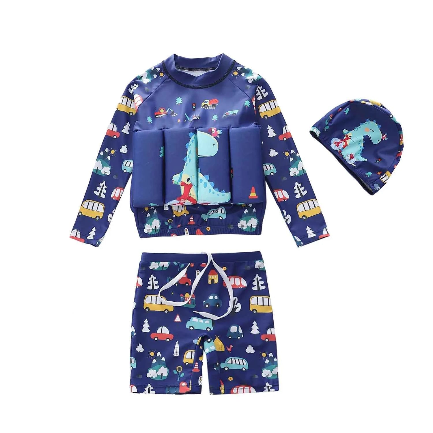 Children Buoyancy Swimming Suit Diving Bathing Suit Swimsuit Boys Summer Beachwear Cartoon Swim Shorts