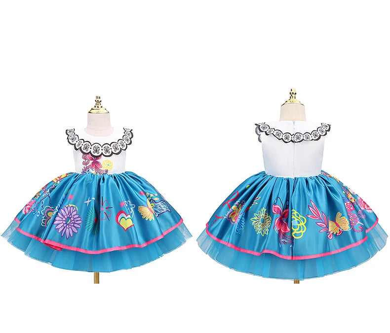 Little Girl Mirabel Dress Encanto Charm Disguise Costume Toddler Girl Birthday Party Fantasy Outfits Kids Princess Dress