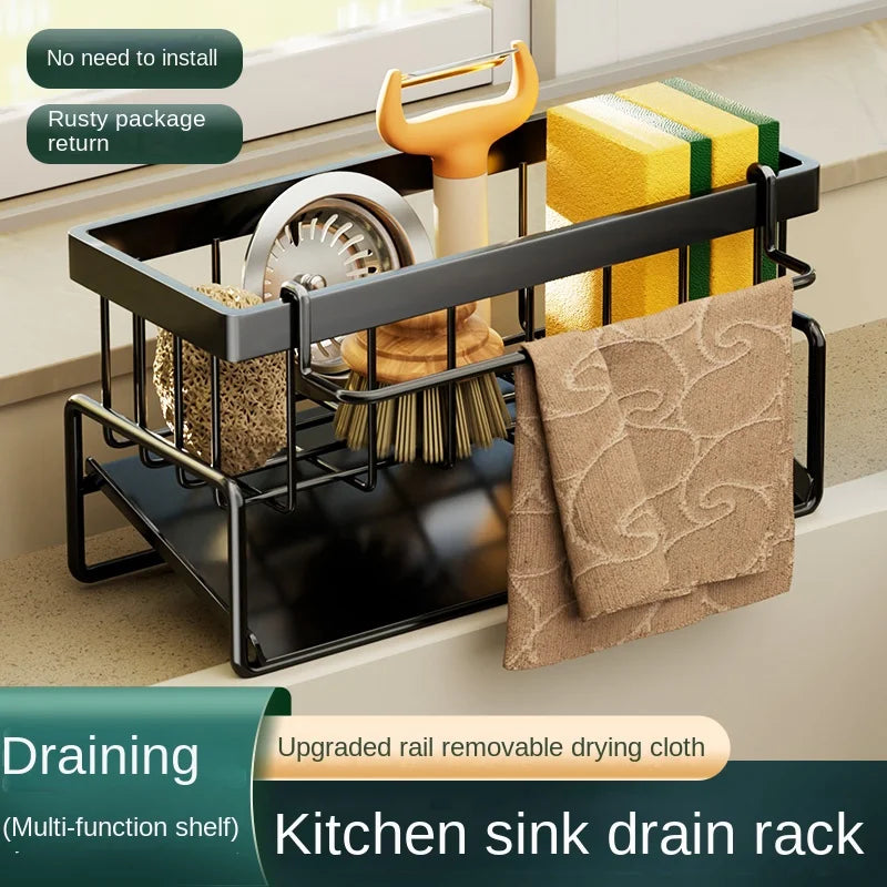 Stainless Steel Sink Caddy Rack – Drainage Sponge Holder