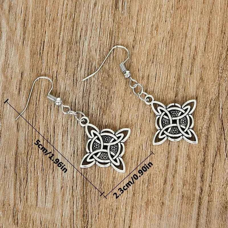 Vintage Witch Knot Earrings Magic Knot Pagan Wicca Symbol Earring for Men Women Celtic Knot Jewelry Gifts