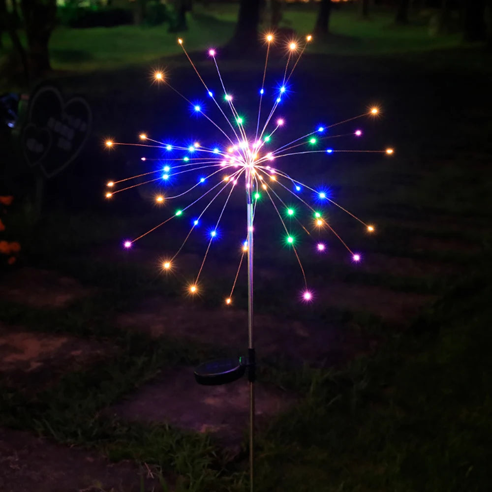 Solar Fireworks Lights ,Outdoor Waterproof Solar Garden Lights ,8 Lighting Modes Solar Lamp for Christmas Wedding Yard Decor