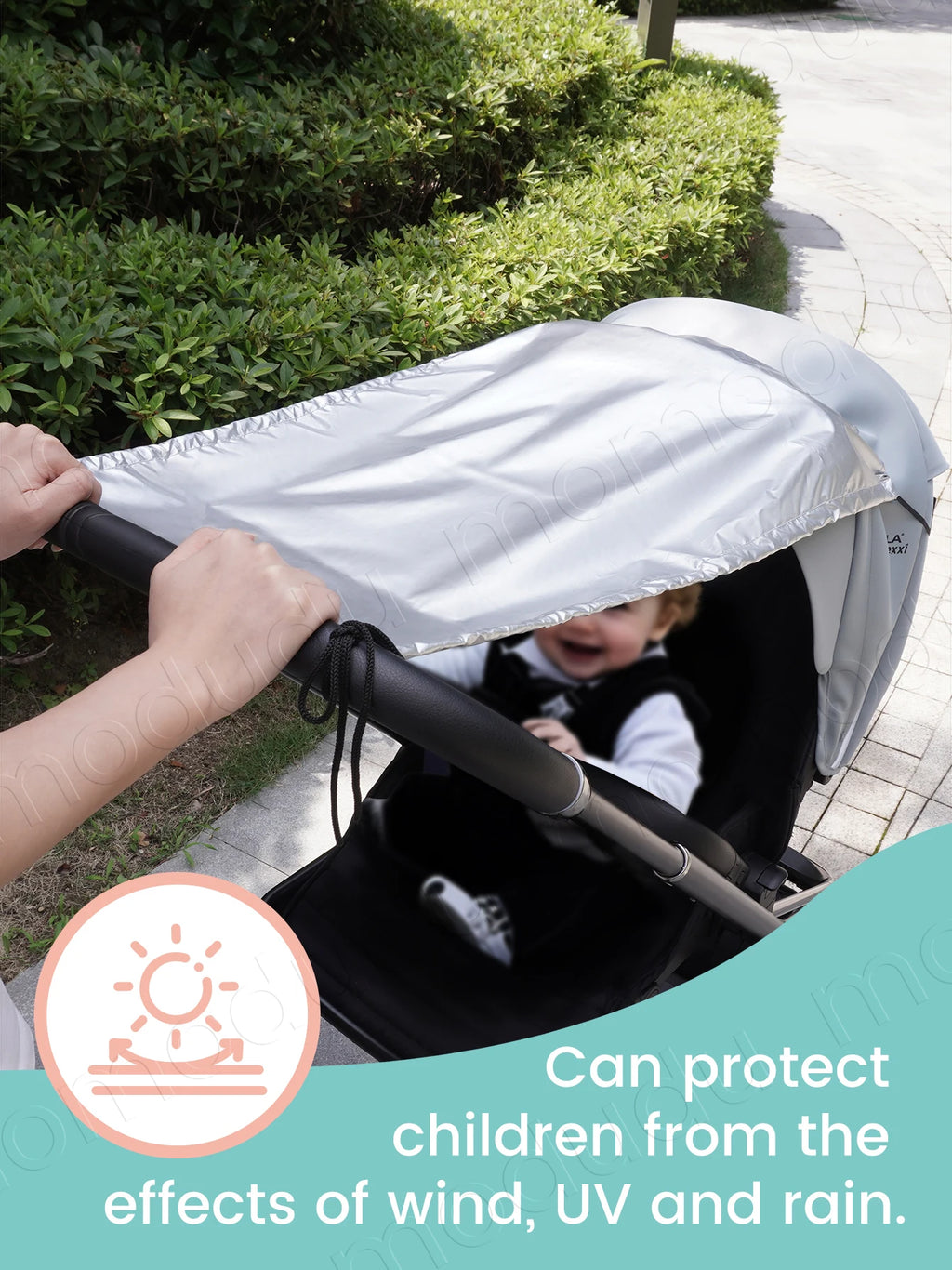 Universal Dual-purpose Baby Stroller SunshadeUV Protection Mosquito Proof Wind Waterproof Easy Installation for Outdoor Travel