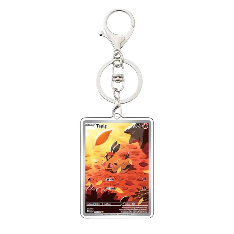 Pokemon PTCG Acrylic Keychain English Version Sv11B W Sar Bwr Reshiram Zekrom Victini N Acrylic Card Keychain Pendant 3.4X5.2Cm
