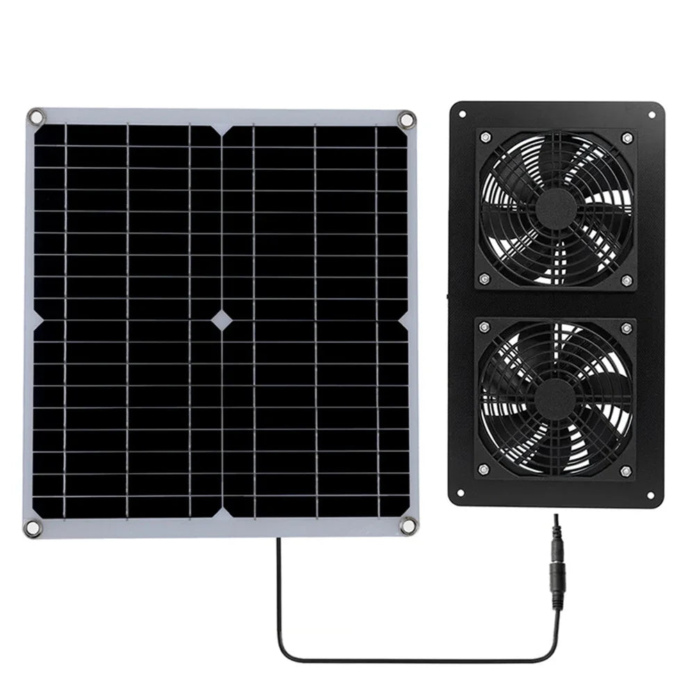 Cooling W Solar Panel Fan Outdoor Solar Exhaust Fan RV W Solar Panel Durability Greenhouses Exterior Laminated Chicken Coops
