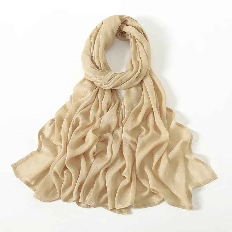 New Muslim Hijabs for Women Scarf Thin Plain Shawls Femme Musulman Soft Viscose Rayon Headscarf Islamic Turban Headband 190x85cm
