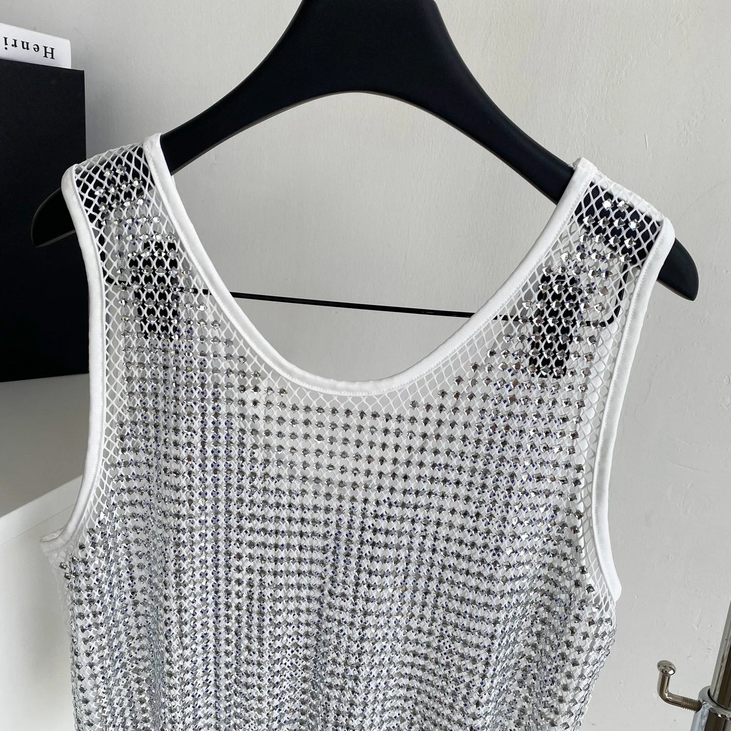 Ele Svel Women's Vest Summer Me Hollow Heavy Embroidery ort Design Street Sexy Top Faion Commute Sle Slim Fit