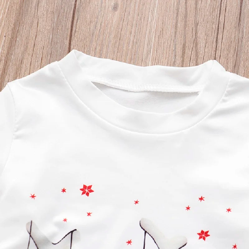 Family Matching Christmas Pajamas Sets Mother And Kids Pyjamas Deer Print Tops+Pants Xmas Sleepwear Baby Romper Pet Dog Clothes