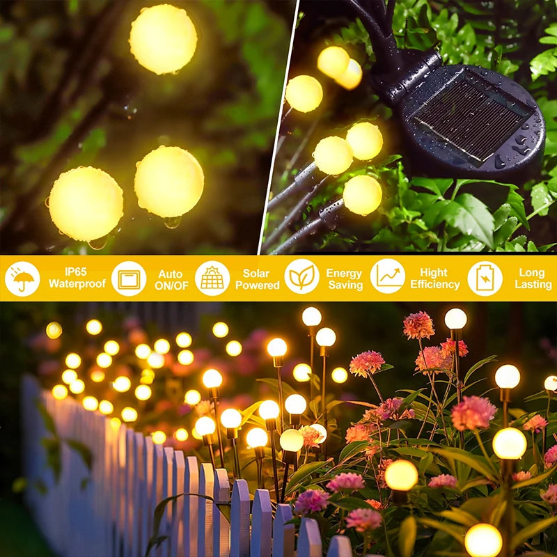 Solar Firefly Lights Outdoor Waterproof LED Solar Garden Lights for Yard Patio Landscape Outside Decorations Light