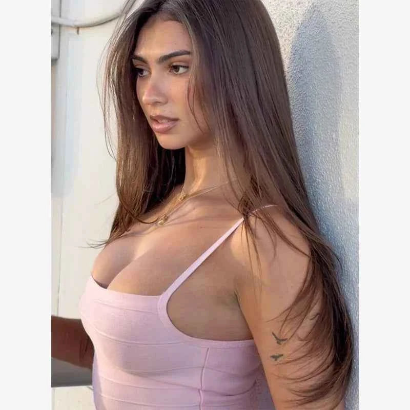 Women's Corset Tops Bandage Striped Spaghetti Strap Crop Top Square Neck Sleeveless Bodycon Stretch Partywear Chic Lady Clubwear