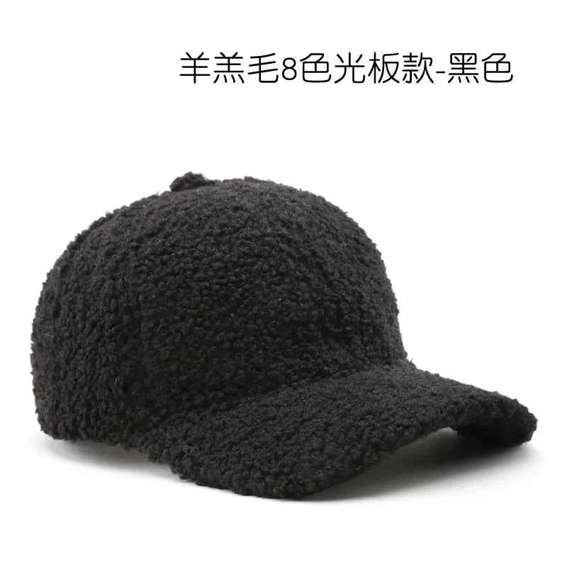 Autumn Winter Baseball Cap Women Artificial Lamb Wool Hats Keep Warm Cap Plush Baseball Caps Spring Baseball Cap Solid Sunshade