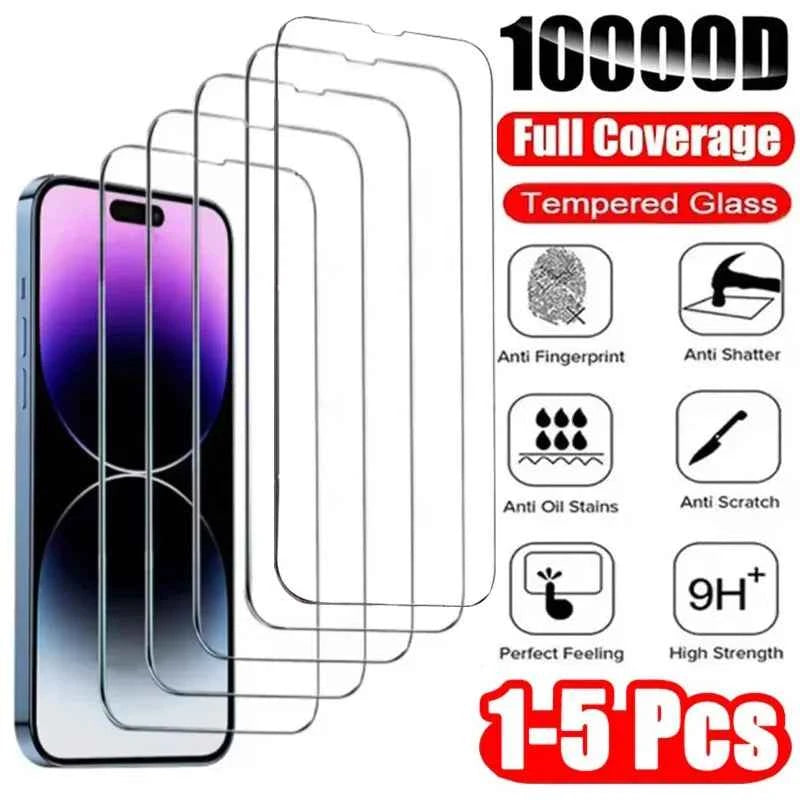 Tempered Glass 1-5Pcs For iPhone X XS XR 11 12 13 14 15 16 17 Pro Max Mini Alr Plus SE Generation Models Screen Protector
