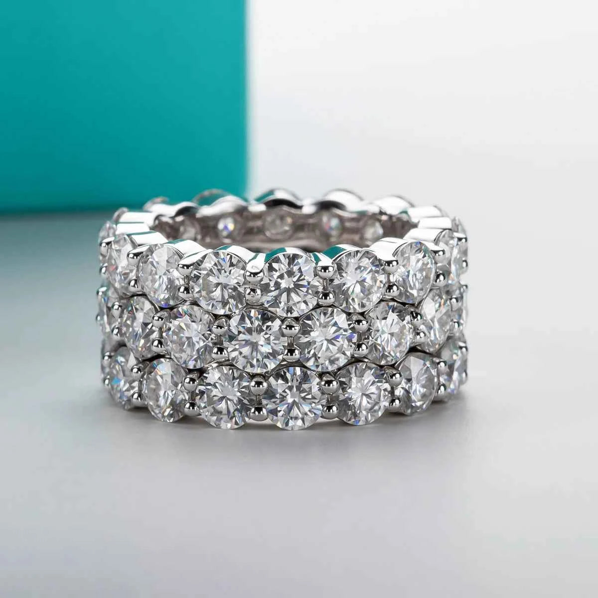 AnuJewel 4mm Moissanite Wedding Band Ring