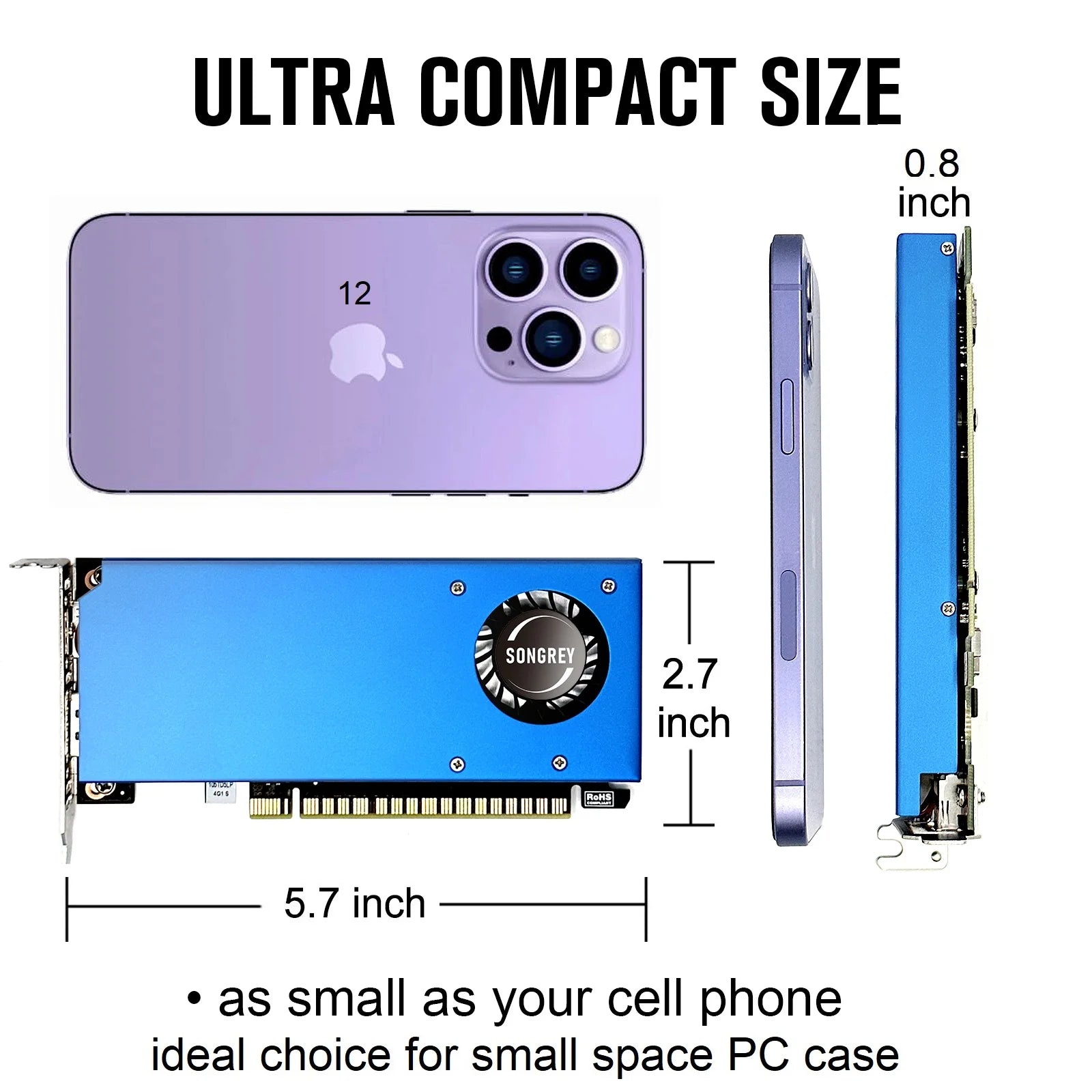 SRhonyra Low Profile Graphics Card 4GB GT730 RX550 GT1030 GTX1050 GTX1050Ti Half Height PCIe Video Card For SFF Thin ITX HTPC