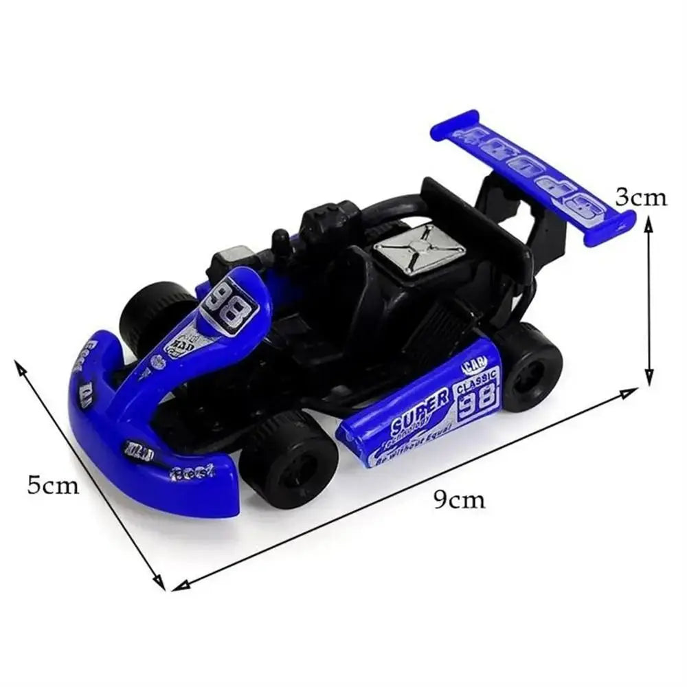 Kids Gift Four-wheel Pull Back Car Car Model Colorful Racing Model Kart Cartoon Plastic Racing Car Toy Children