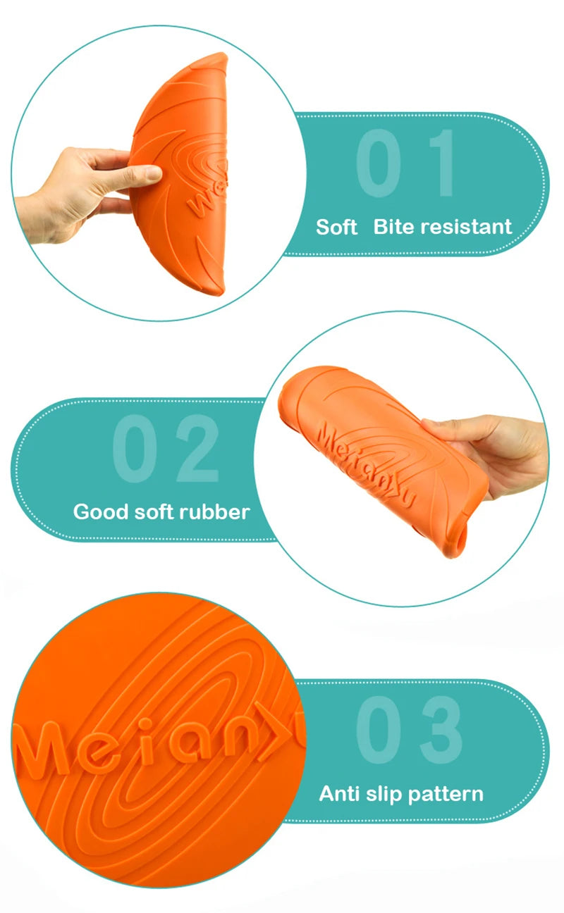 Silicone Dog Flying Disc Toy – Durable Chew & Fetch Fun