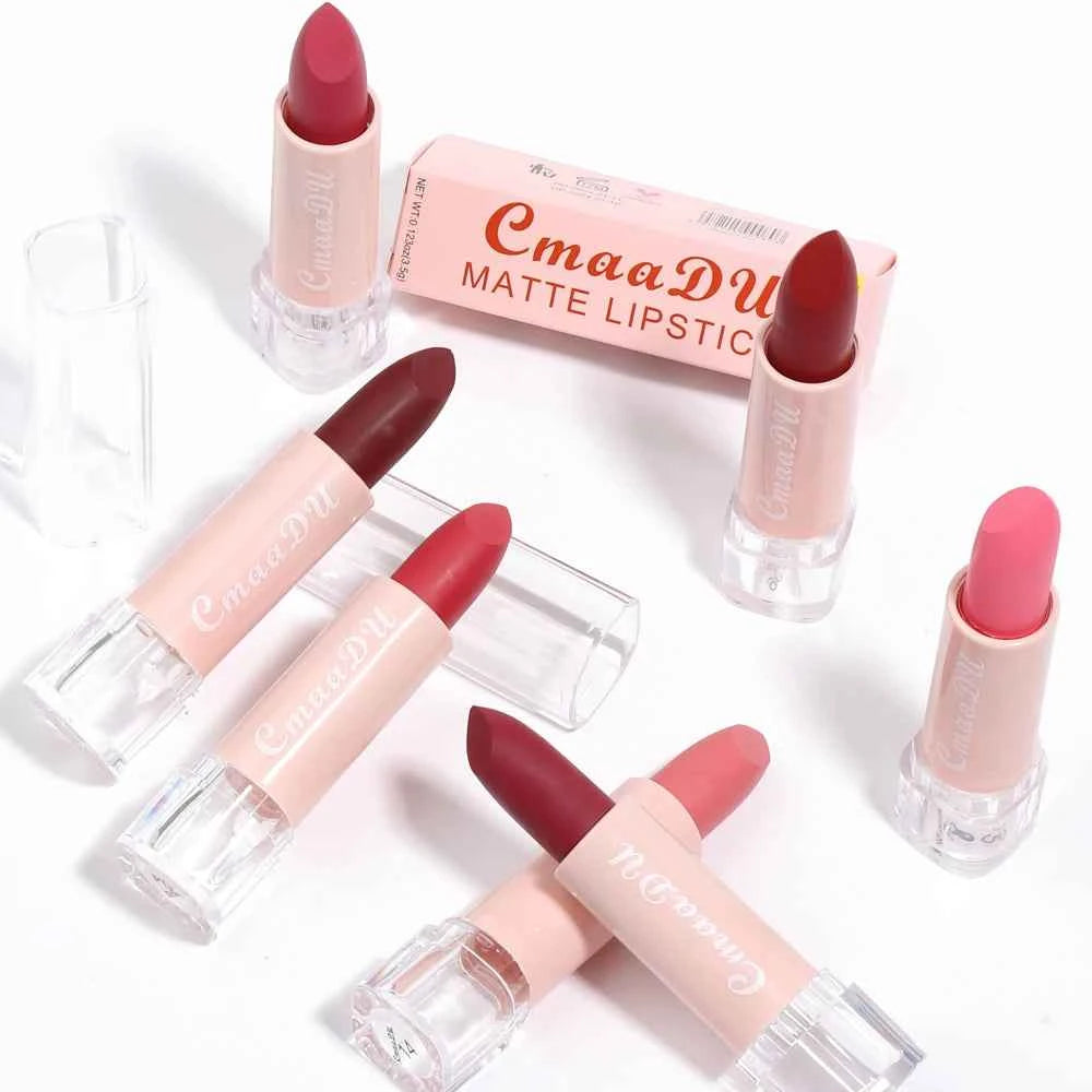 1 Pcs Velvet Matte Lipstick Long-Lasting Non-Stick Cup Waterproof Moisturizing Lip Gloss Fashion Classic Shades For Daily & Date