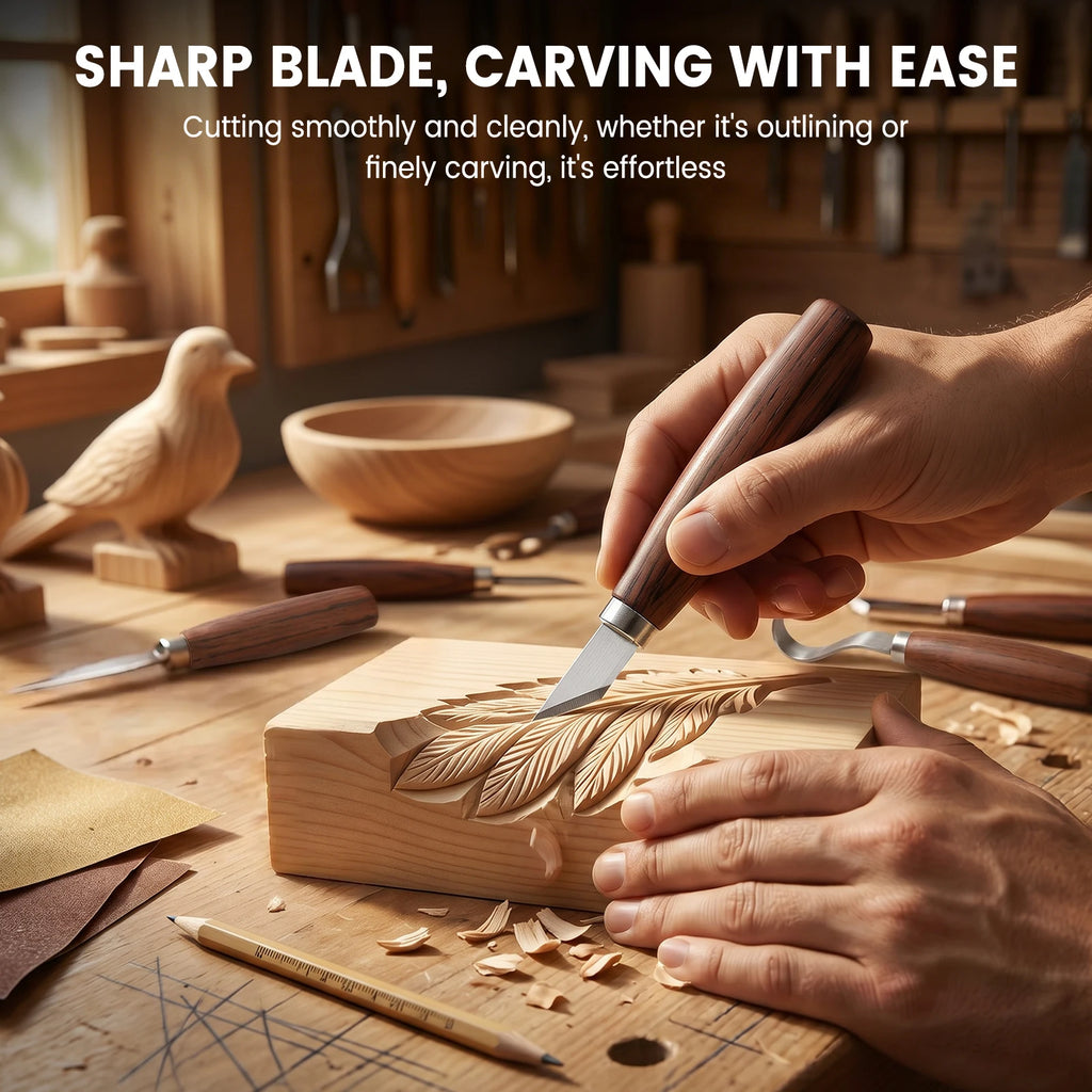 Wood Carving Tools Knife Kit for Whittling Spoon Ergonomic Carving Chisel Set Sharp Whittling Knife for Beginners Woodworking