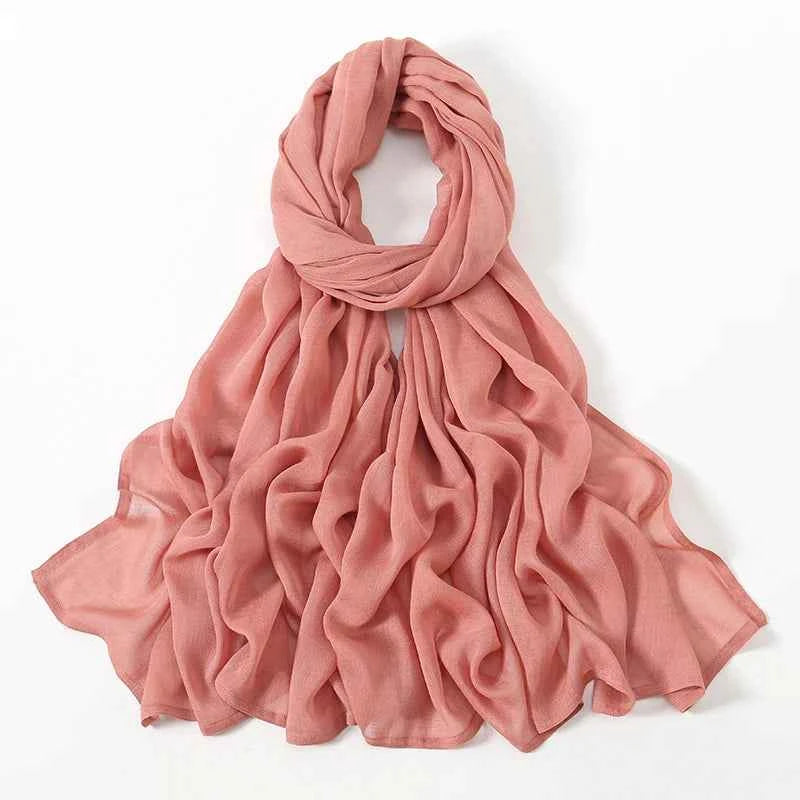 New Muslim Hijabs for Women Scarf Thin Plain Shawls Femme Musulman Soft Viscose Rayon Headscarf Islamic Turban Headband 190x85cm