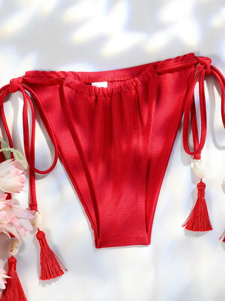 ZRTAK Triangle Bikini Set Sexy Swimwear Women 2026 Bikinis Floral Print Swimsuit Micro Thong Bandage Bathing Suits