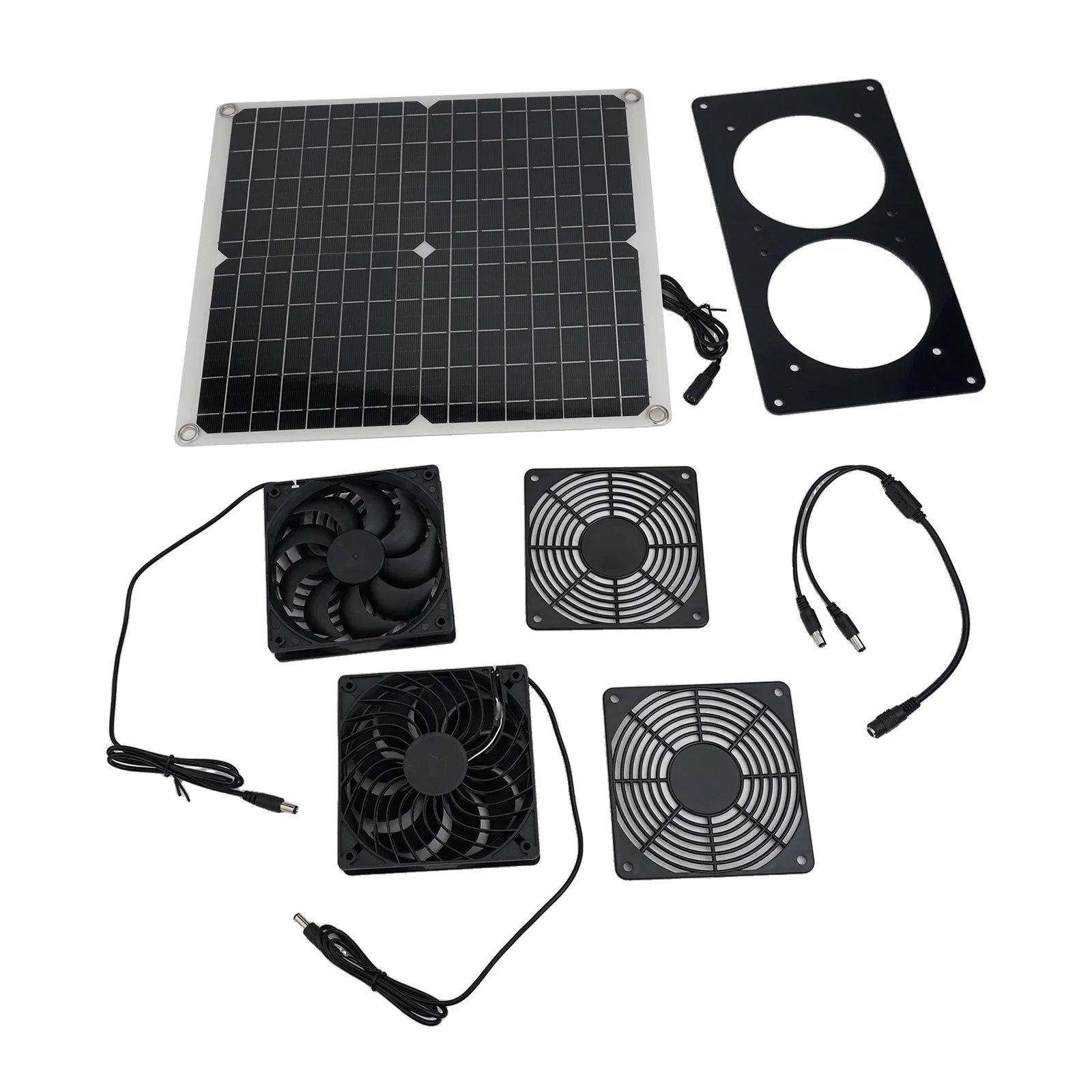 Cooling W Solar Panel Fan Outdoor Solar Exhaust Fan RV W Solar Panel Durability Greenhouses Exterior Laminated Chicken Coops