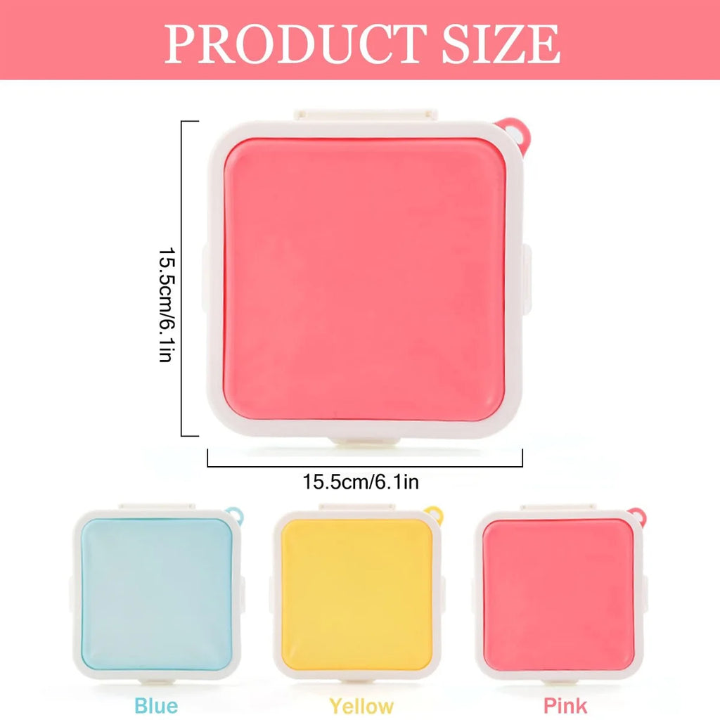 Sandwich Containers Silicone Sandwich Storage Box for Lunch, Travel - Snap-Off for Fruit, Salad, Snacks and Food Storage