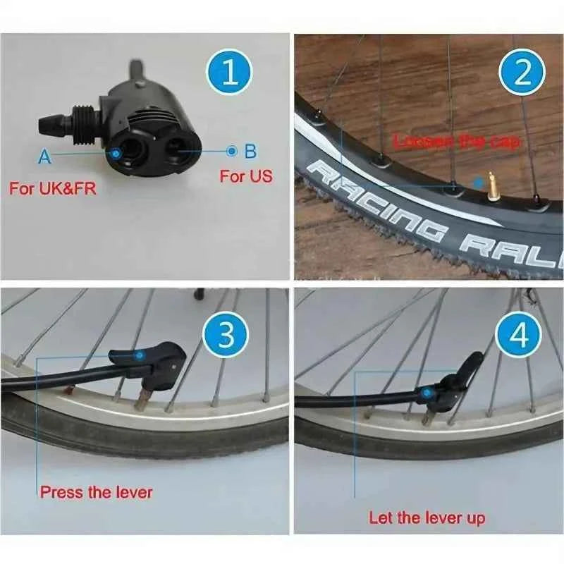 DOMEN Bicycle Air Pump Conversion Clip 2 In 1 Fast Conversion Head Clip Type Nozzle Car Tire Valve Pump Nozzle Adapter