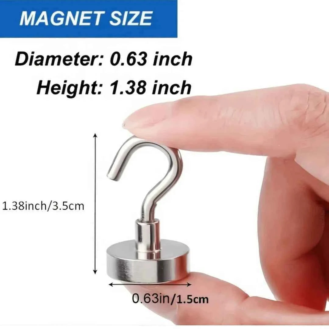 3/6Pcs Magnetic Hooks Heavy Duty, 25 LBS Strong Magnets with Metal Hooks for Refrigerator, Kitchen, Workplace