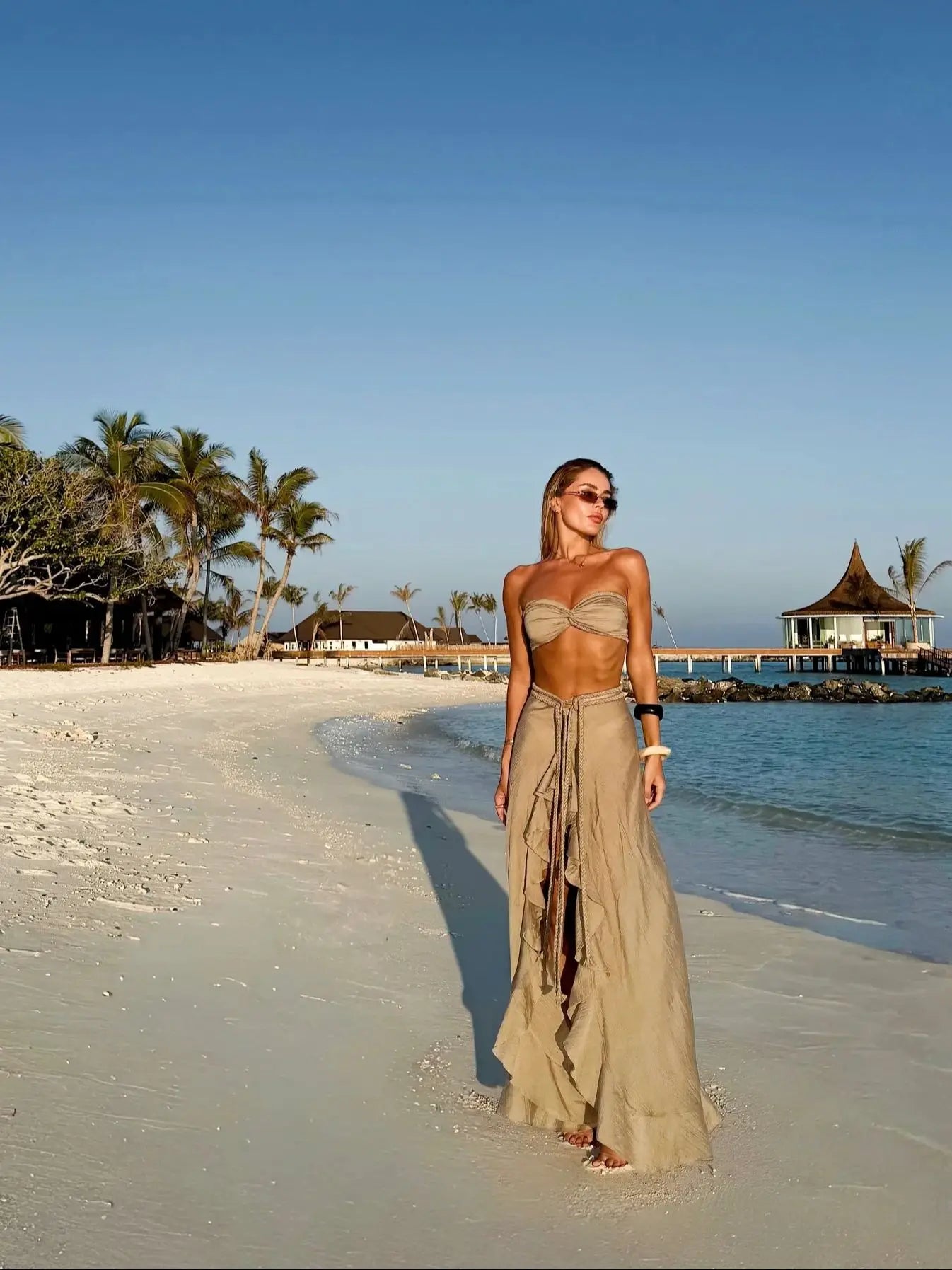 Sexy Braid Bikini with Skirt Women 3 Pcs Swimwear Skirt Suit Beach Vacation Casual Female Bathing Suit Summer