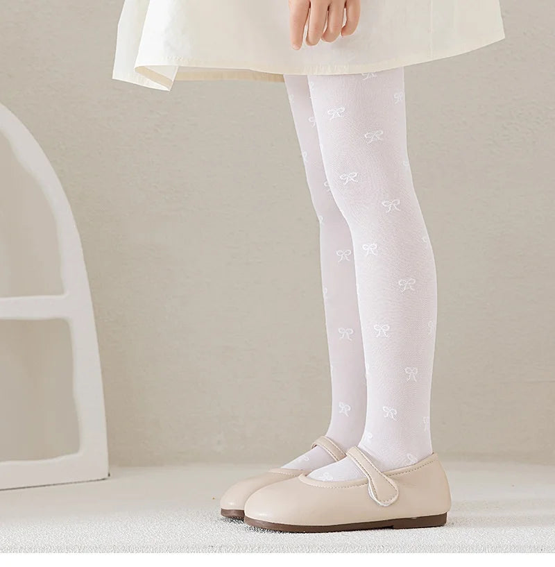Summer Kids Thin Tights Girls Fashion Bow Print Stockings Baby Mesh Breathable Princess Pantyhose Children Ballet Dance Leggings