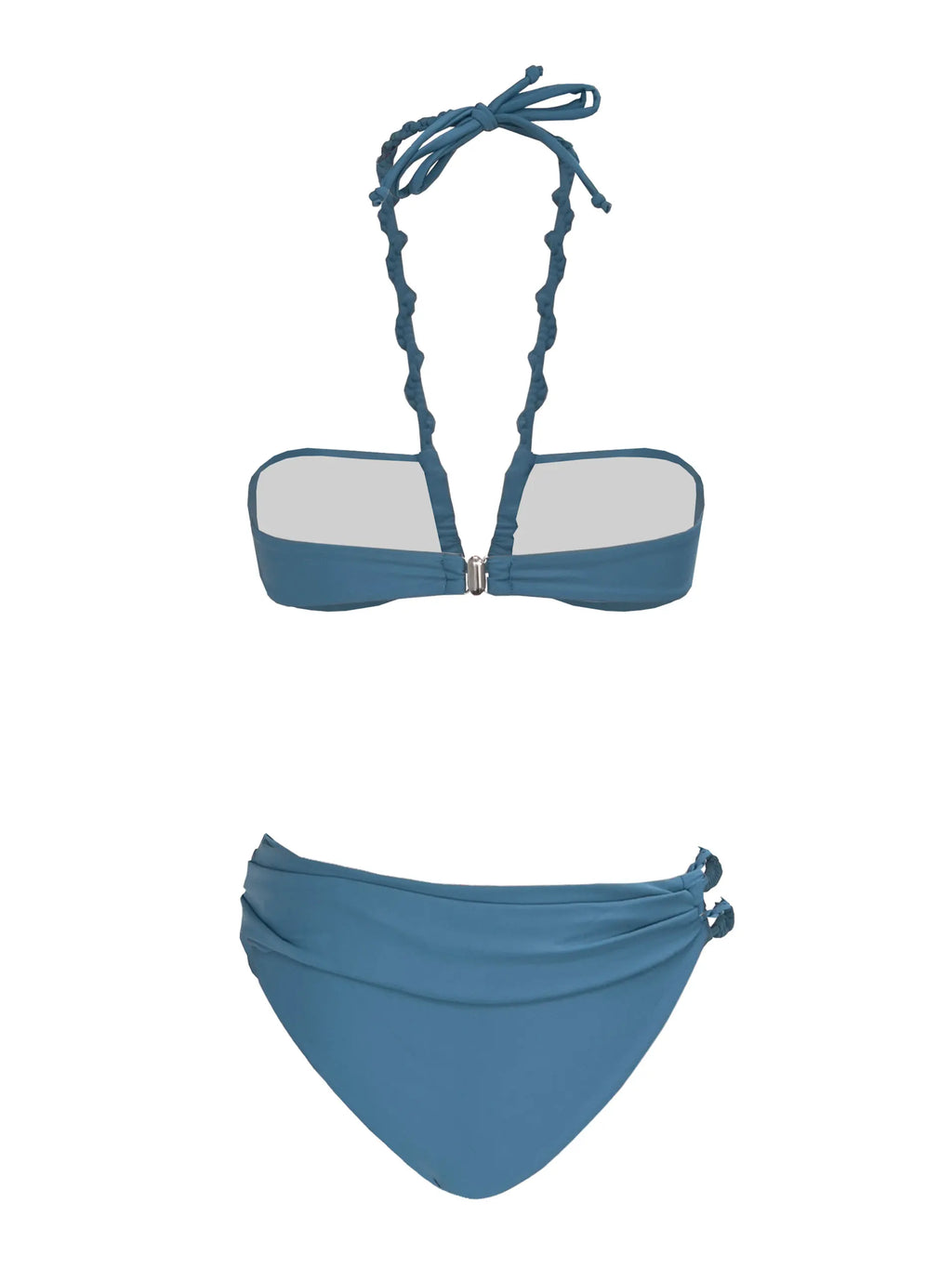 2025 New Sexy Burgundy Bikini Set with Gold Detail- Bandeau Top with High-Cut Bottoms, Perfect for Summer Beach and Pool Parties
